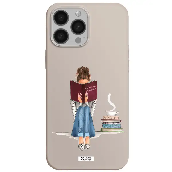 Reading Hobby Girl Apple iPhone 13 Pro Silicone Stone Case