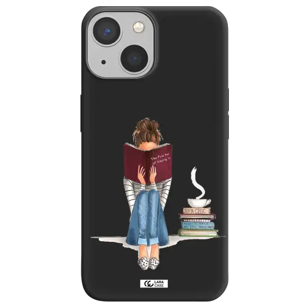 Reading Hobby Girl Apple iPhone 13 Silicone black Case