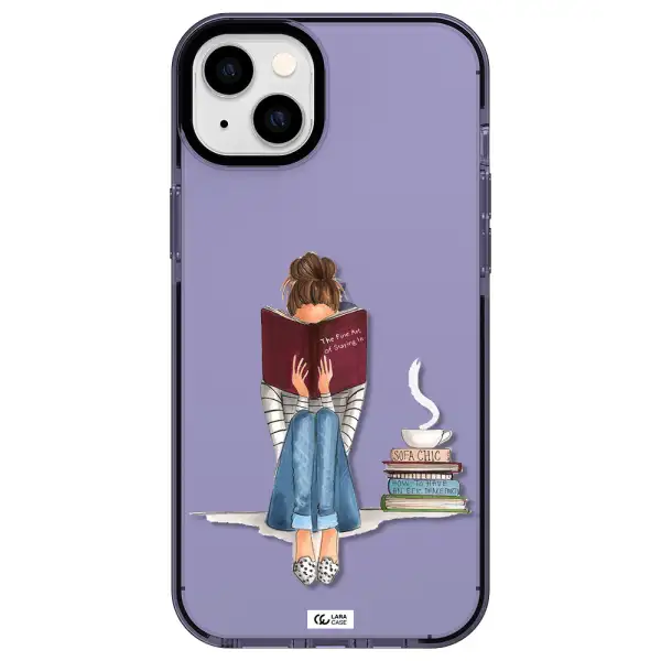 Reading Hobby Girl Apple iPhone 14 plus impact Lilac Case
