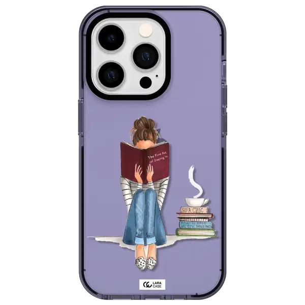 Reading Hobby Girl Apple iPhone 14 pro impact Lilac Case