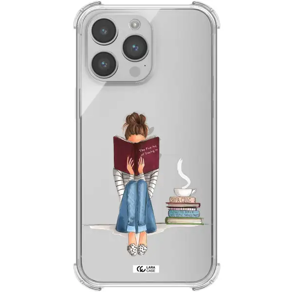 Reading Hobby Girl Apple iPhone 14 pro max Clear PC Case
