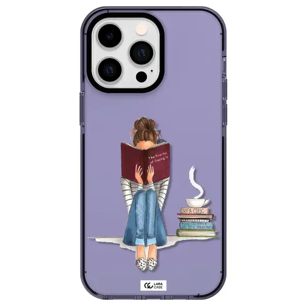Reading Hobby Girl Apple iPhone 15 Pro impact Lilac Case