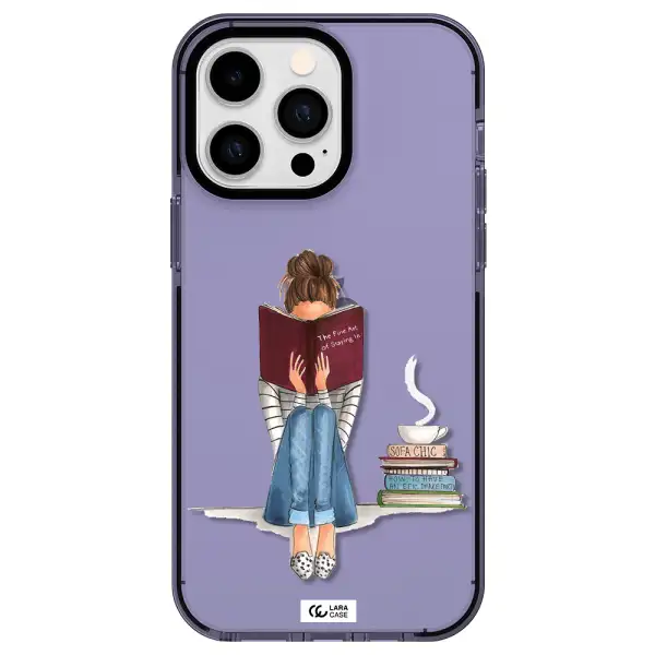 Reading Hobby Girl Apple iPhone 15 Pro Max impact Lilac Case