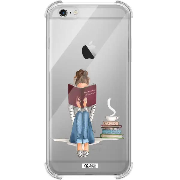 Reading Hobby Girl Apple iPhone 6 plus Clear PC Case
