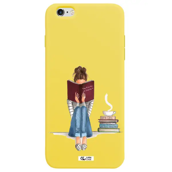 Reading Hobby Girl Apple iPhone 6 s plus Silicone canary yellow Case