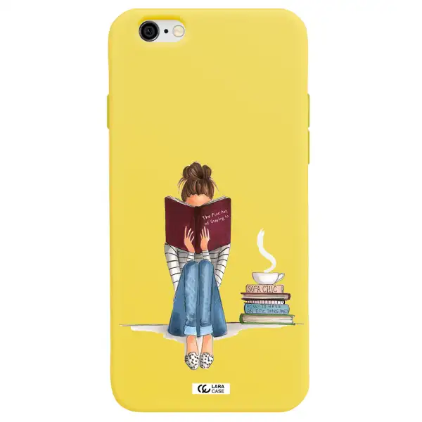 Reading Hobby Girl Apple iPhone 6 Silicone canary yellow Case