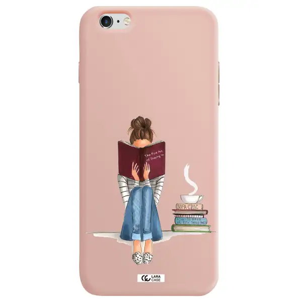 Reading Hobby Girl Apple iPhone 6S Silicone pastel pink Case