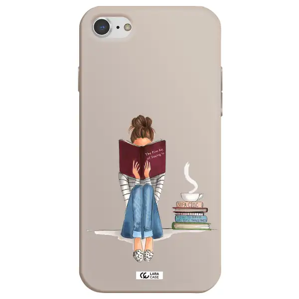 Reading Hobby Girl Apple iPhone 7 Silicone Stone Case