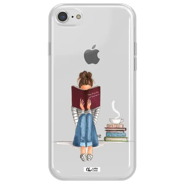 Reading Hobby Girl Apple iPhone 8 Clear TPU Case