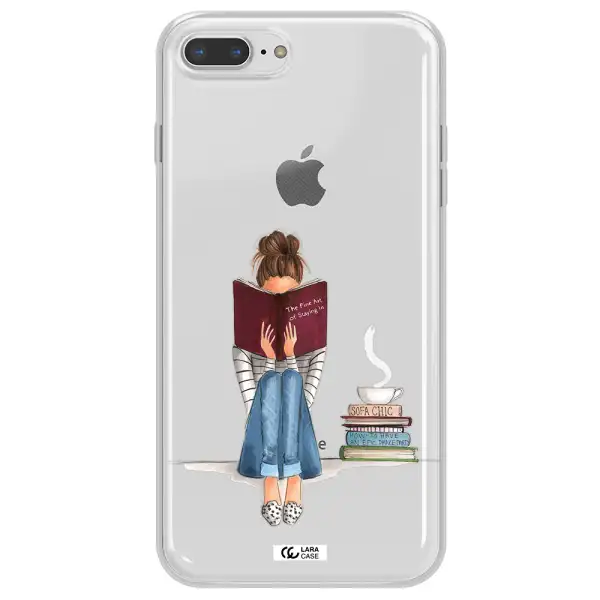 Reading Hobby Girl Apple iPhone 8 plus Clear TPU Case