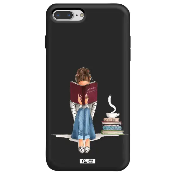 Reading Hobby Girl Apple iPhone 8 plus Silicone black Case