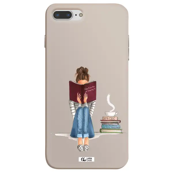 Reading Hobby Girl Apple iPhone 8 plus Silicone Stone Case