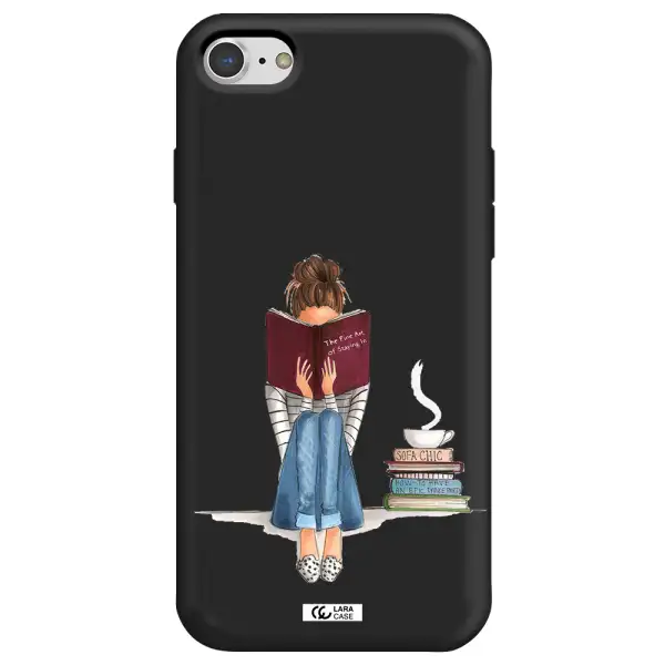Reading Hobby Girl Apple iPhone 8 Silicone black Case