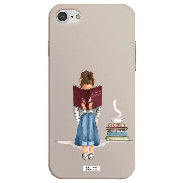 Reading Hobby Girl Apple iPhone 8 Silicone Stone Case