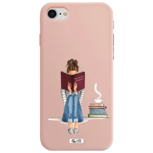 Reading Hobby Girl Apple iPhone se 2020 Silicone pastel pink Case