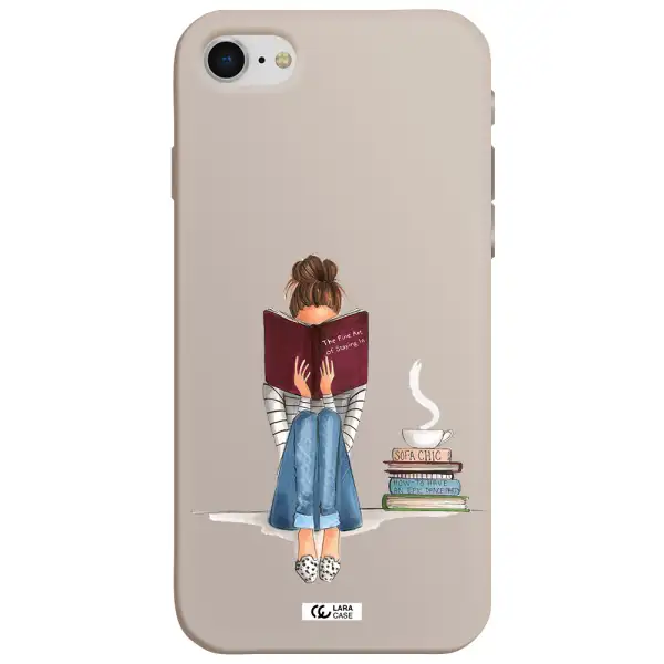 Reading Hobby Girl Apple iPhone se 2020 Silicone Stone Case