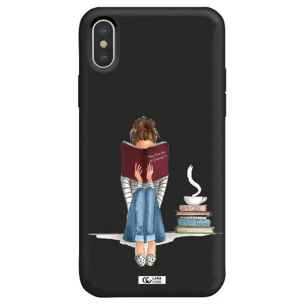 Reading Hobby Girl Apple iPhone X Silicone black Case