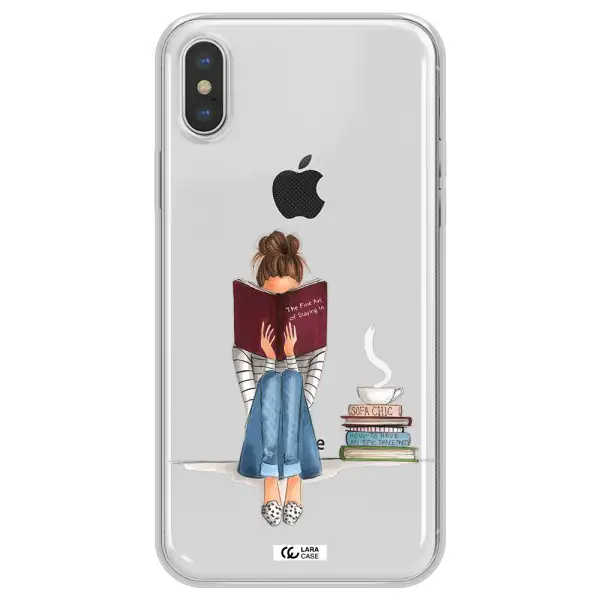 Reading Hobby Girl Apple iPhone XS Clear TPU Case