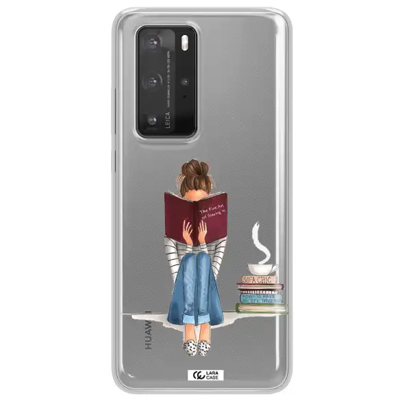 Reading Hobby Girl Huawei P40 Pro Clear TPU Case