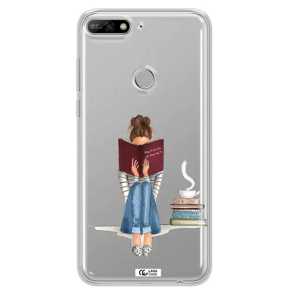 Reading Hobby Girl Huawei Y7 2018 Clear TPU Case