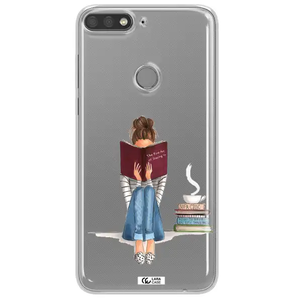 Reading Hobby Girl Huawei Y7 Prime 2018 Clear TPU Case