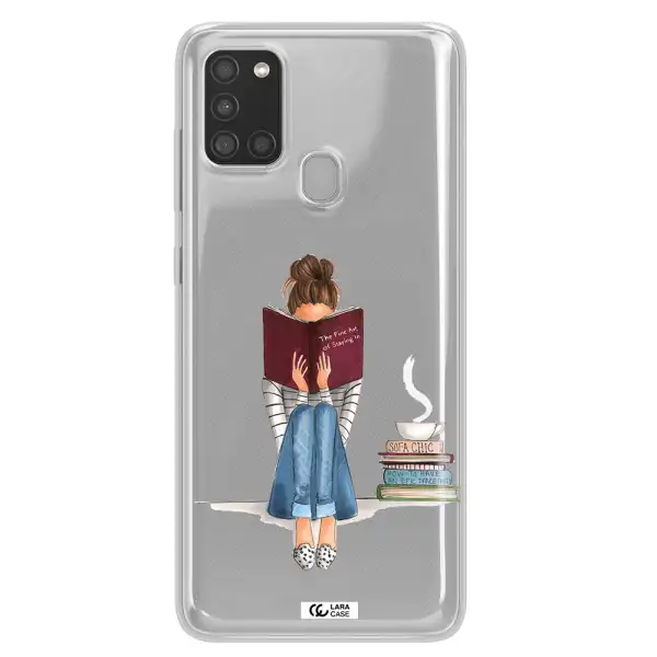Reading Hobby Girl Samsung A21S Clear TPU Case