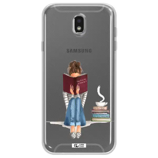 Reading Hobby Girl Samsung J7 Pro Clear TPU Case