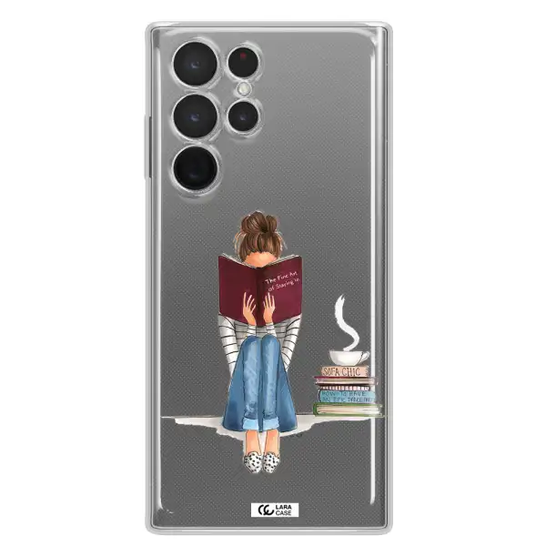 Reading Hobby Girl Samsung S 22 Ultra Clear TPU Case