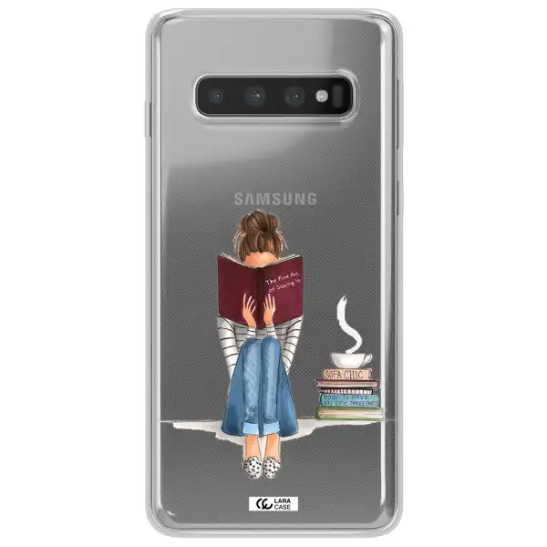 Reading Hobby Girl Samsung S10 Clear TPU Case