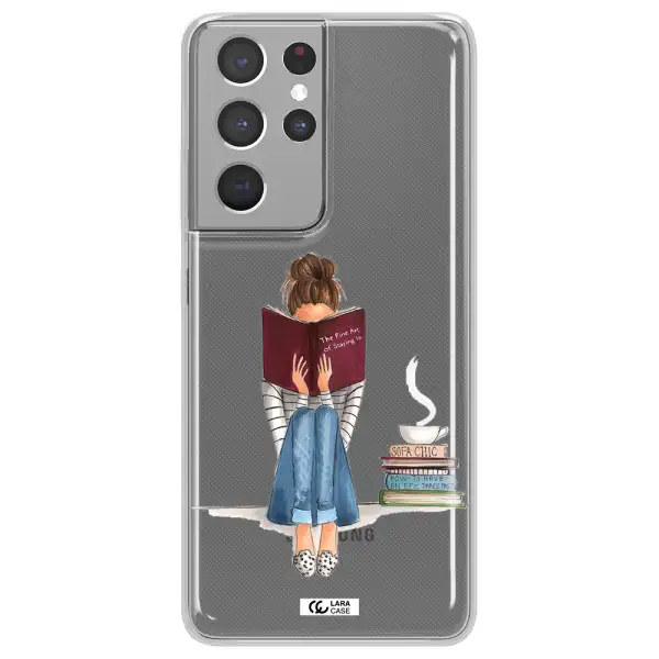 Reading Hobby Girl Samsung S21 Ultra Clear TPU Case