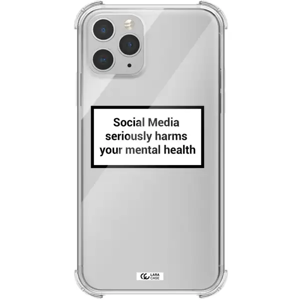 Social Media Harms Apple iPhone 11 pro Clear PC Case