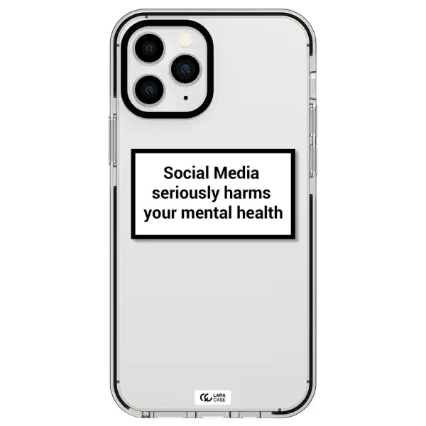 Social Media Harms Apple iPhone 11 pro impact black border Case