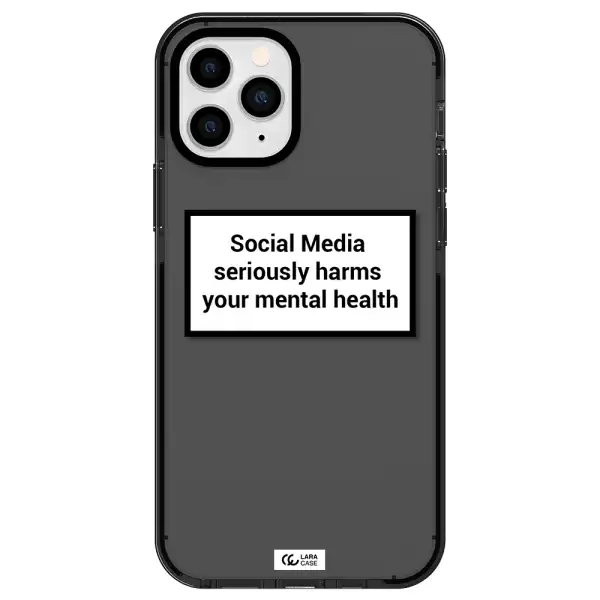 Social Media Harms Apple iPhone 11 pro impact Smoke Black Case