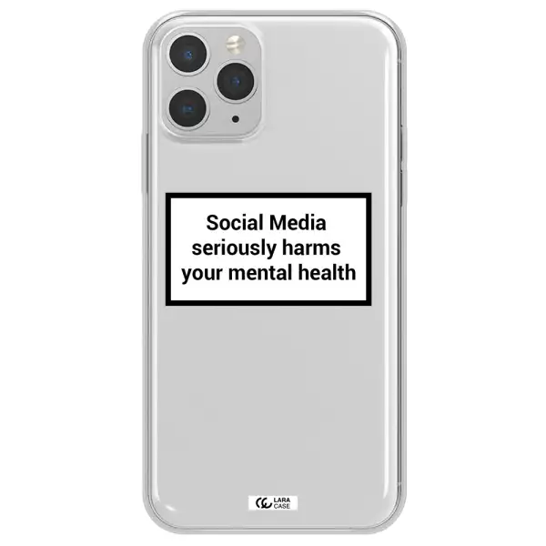 Social Media Harms Apple iPhone 11 pro max Clear TPU Case