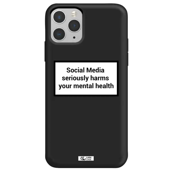 Social Media Harms Apple iPhone 11 pro max Silicone black Case