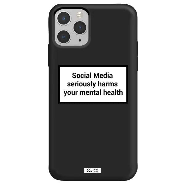 Social Media Harms Apple iPhone 11 pro Silicone black Case