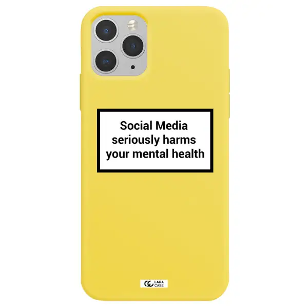 Social Media Harms Apple iPhone 11 pro Silicone canary yellow Case