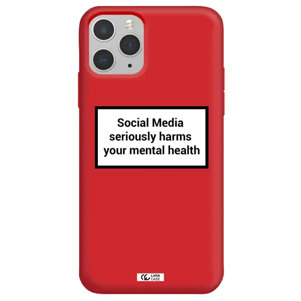 Social Media Harms Apple iPhone 11 pro Silicone Imperial Red Case