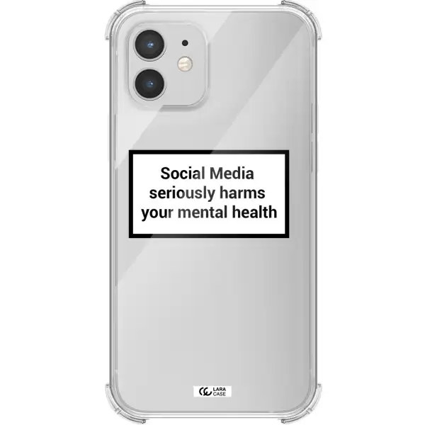 Social Media Harms Apple iPhone 12 Clear PC Case
