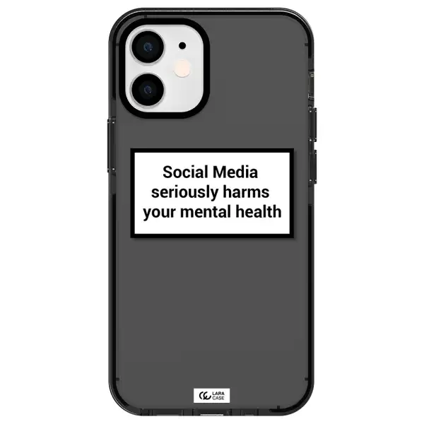Social Media Harms Apple iPhone 12 mini impact Smoke Black Case