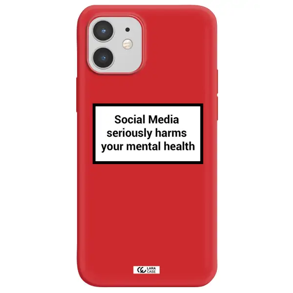 Social Media Harms Apple iPhone 12 mini Silicone Imperial Red Case