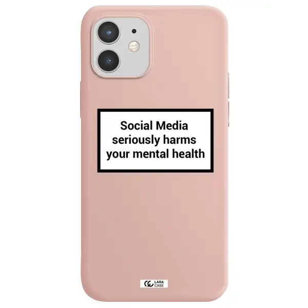 Social Media Harms Apple iPhone 12 mini Silicone pastel pink Case