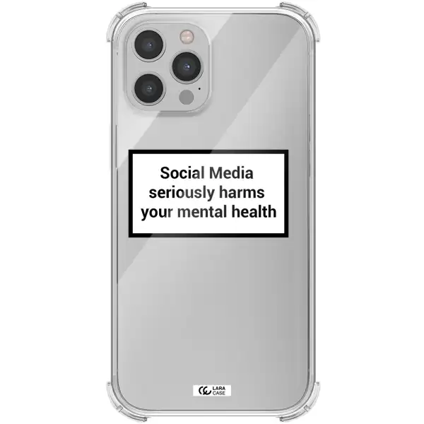 Social Media Harms Apple iPhone 12 pro Clear PC Case