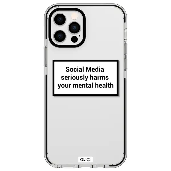 Social Media Harms Apple iPhone 12 pro impact black border Case