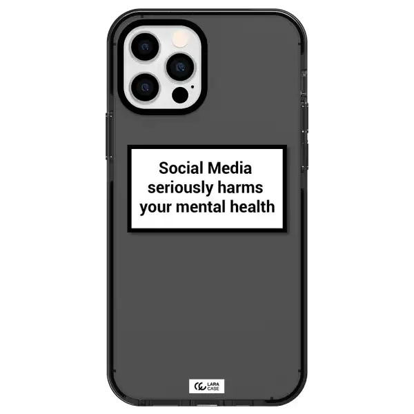Social Media Harms Apple iPhone 12 pro impact Smoke Black Case