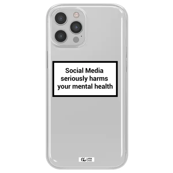 Social Media Harms Apple iPhone 12 pro max Clear TPU Case