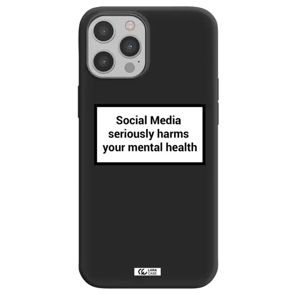 Social Media Harms Apple iPhone 12 pro max Silicone black Case