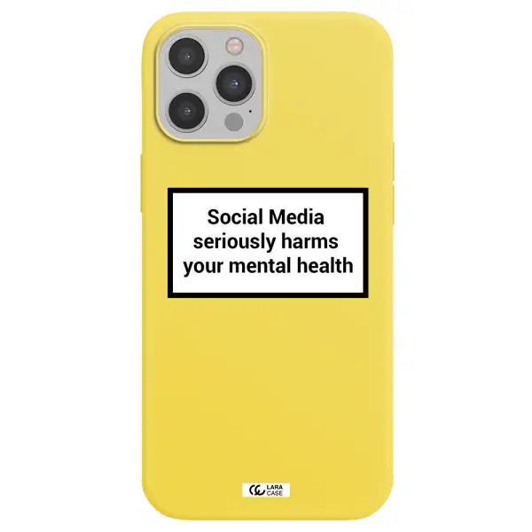 Social Media Harms Apple iPhone 12 pro Silicone canary yellow Case