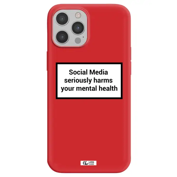Social Media Harms Apple iPhone 12 pro Silicone Imperial Red Case