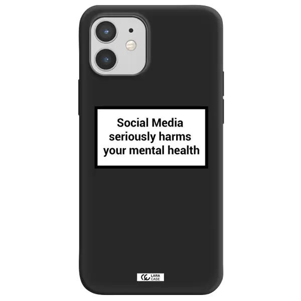 Social Media Harms Apple iPhone 12 Silicone black Case